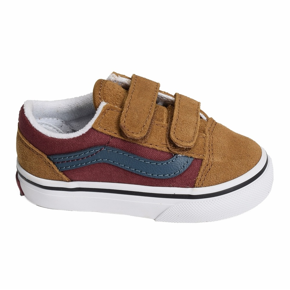 SALE 🍁 NEW Vans Old Skool V Toddler 'Brown Red'